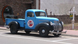 This classic pickup truck parked nearby advertises the Red Garter Inn.
