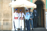 Guards in front of the Royal Palace.  There wasnt much to do since the president was away that day.