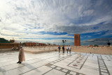 View of the square in front of the Hassan Mosque as I left the mausoleum. I took this photo with a wide-angle lens.