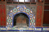 Fireplace with beautiful mosaics in the living area where the prime minister lived.