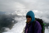 On the summit ridge of Tocllaraju