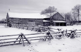 Log Barn In Snow 20100102