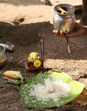 Ritual for the anniversary of a fathers death in Srirangam, Tamil Nadu.