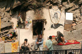 Saddhus living in a cave at Pashupatinath, Nepal.