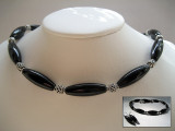 onyx and Bali silver necklace and earrings