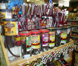 beef jerky - very popular at the very few convenient stores on the way down
