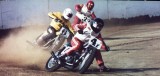 Doyle racing Flat track on his Bultaco in 3rd place at West, Tx 1/4 mile short track 1974.jpg