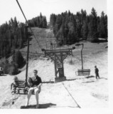 Larry Doyle and Mom Red River ski lift July 1960.jpg