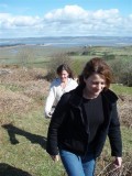  Ro and Abi clmbing Llanmadoc HIll