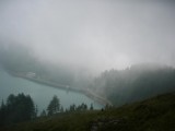 Zicht op stuwdam Lago Ritm (1850 meter)