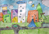 cubes - buildings, Daniel Li, age:6