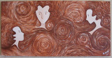 acrylic painting: 3 Ladies With Long Hair