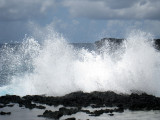 Big waves crashing on Leila Rocks