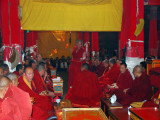 Tibetan monks debating in the traditional style