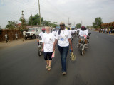 Rene and Immaculate walking for road safety
