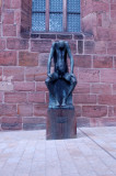 The bronze sculpture Hiob by Gerhard Marcks stands outside St Klara's