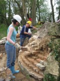 Rachel prepares the offside wing wall
