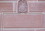 Memorial with three hedgehogs on the coat of arms