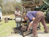 GLEN AND LOU HELP IN REMOVING THE OLD PERKINS