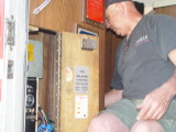 BILL CHECKS THE WIRING