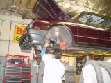 ERNIE GETTING READY TO REPLACE THE TRANSMISSION WITH A GOOD USED SCIROCCO TRANSMISSION WITH A HIGHER FINAL DRIVE RATIO