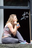 Blowing bubbles in Seattle