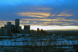 Calgary skyline sunset