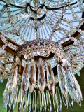 The old massive crystal chandelier