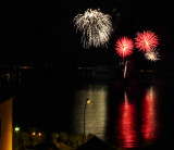 Watching totally unexpected fireworks directly out of my window...