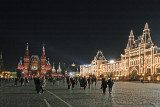 Moscou, la place rouge de nuit, le magasin Goum et le muse dhistoire