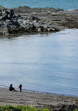 la mère et l'enfant sur la plage