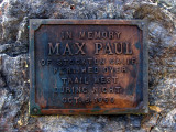 Max Paul 1950 memorial at Reeves Ranch