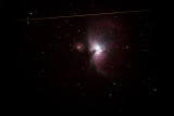 Greater Orion Nebula with shooting star