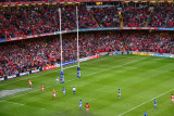 Lee Byrne scores try for Wales, Cardiff