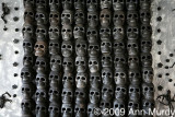 Wall of ceramic skulls