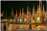 Displays around the Shwedagon Pagoda