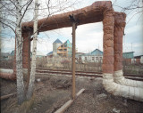 Water Pipes with house, near Yekaterinburg