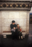 Grandmother and granddaughter in metro station, Moscow (mid-1990's)