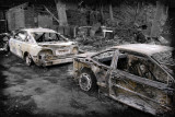 burnt-out cars