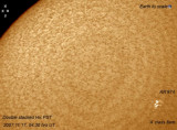 20071117, 04:30 hrs UT, Ha, DS PST with 2.5x Powermate. The concentric rings are a Newton's rings artefact