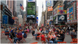 Red Tables in Times Square