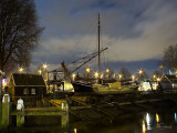 Shipyard at night