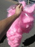 Many small bags of cotton candy