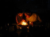 Cheesecake and candles.