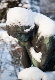 Bronze girl in snow