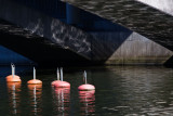 Buoys under the bridge