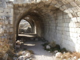 The castle has many arched tunnels below the ramparts