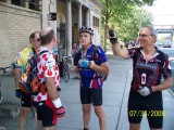 Donald, Glen, Michael, Frank at rest stop on Bway (Photo by Joe C.)