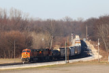 BNSF 5226 CSX Q645 Vincennes IN 28 Nov 2009