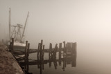 Pier & Boat in Fog